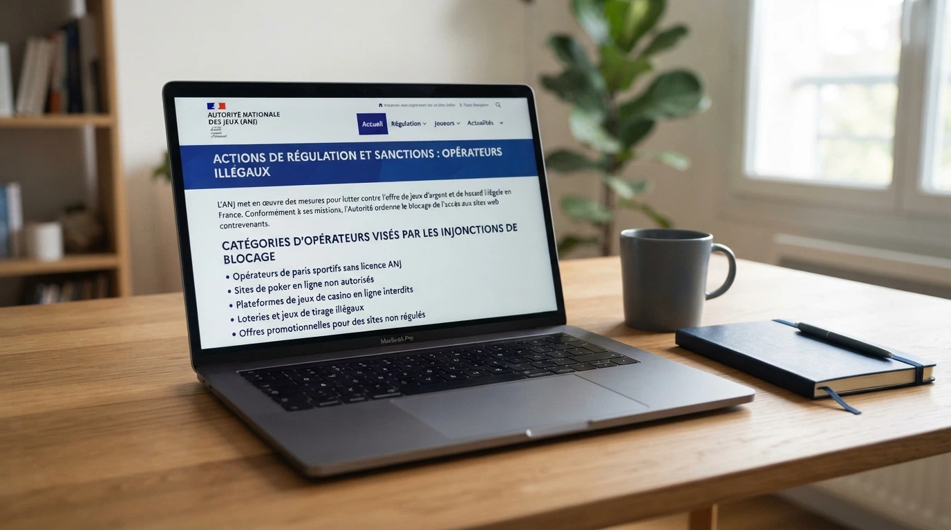 Capture d'écran du site de l'ANJ montrant la rubrique de lutte contre l'offre illégale de jeux d'argent