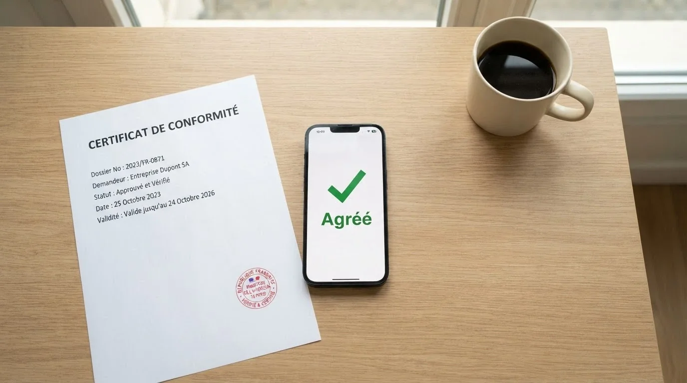 Le logo de l'ANJ sur un document officiel à côté d'un texte de loi français