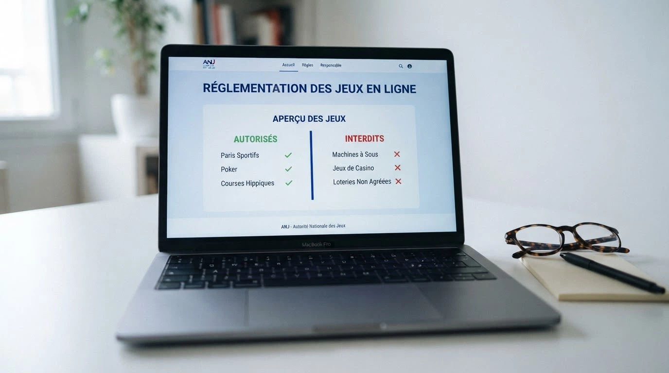 Une page d'information réglementaire avec les logos officiels ANJ et République française, interface sobre