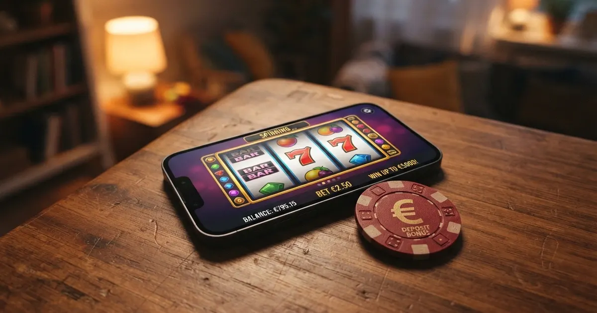 Page d'accueil d'un casino en ligne mettant en avant une offre de bonus sur dépôt