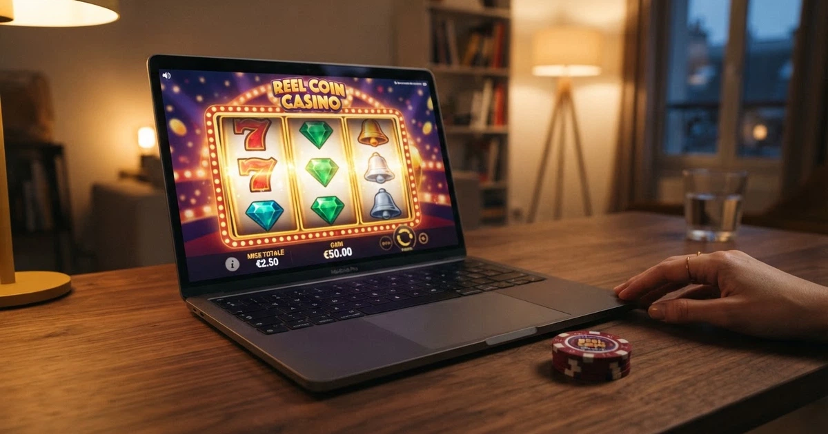 Comparaison visuelle de casinos en ligne avec le logo Jeton, écrans de bonus et symboles de machines à sous