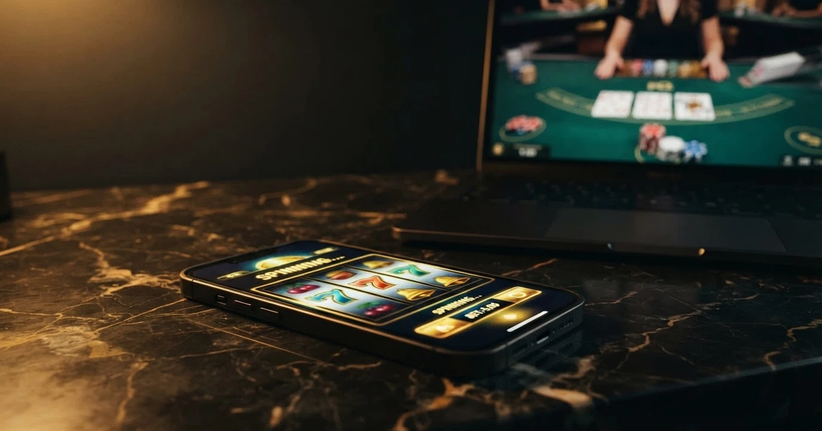 Un écran affichant un comparatif de casinos en ligne avec le logo Solana, des icônes de bonus et une grille de notation