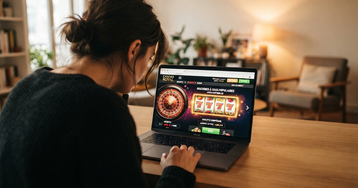 Interface d'un casino en ligne affichant un cadenas de sécurité dans la barre d'adresse et une page de jeux en français