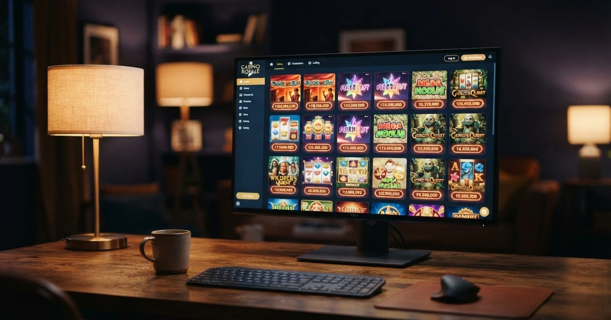 Page d'accueil d'un casino en ligne affichant une sélection de machines à sous Yggdrasil Gaming