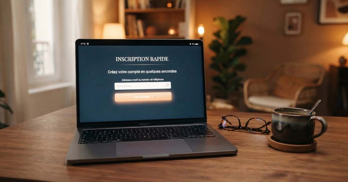 Interface d'inscription d'un casino en ligne mettant en avant l'absence de vérification d'identité immédiate