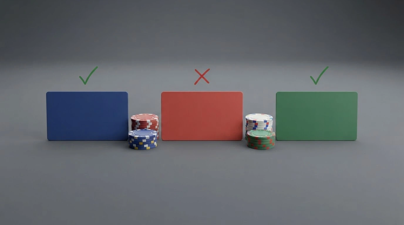 Une grille comparative visuelle montrant des cartes opérateurs alignées avec leur pourcentage de bonus, leur multiplicateur de wager et un badge vert ou rouge selon le statut légal