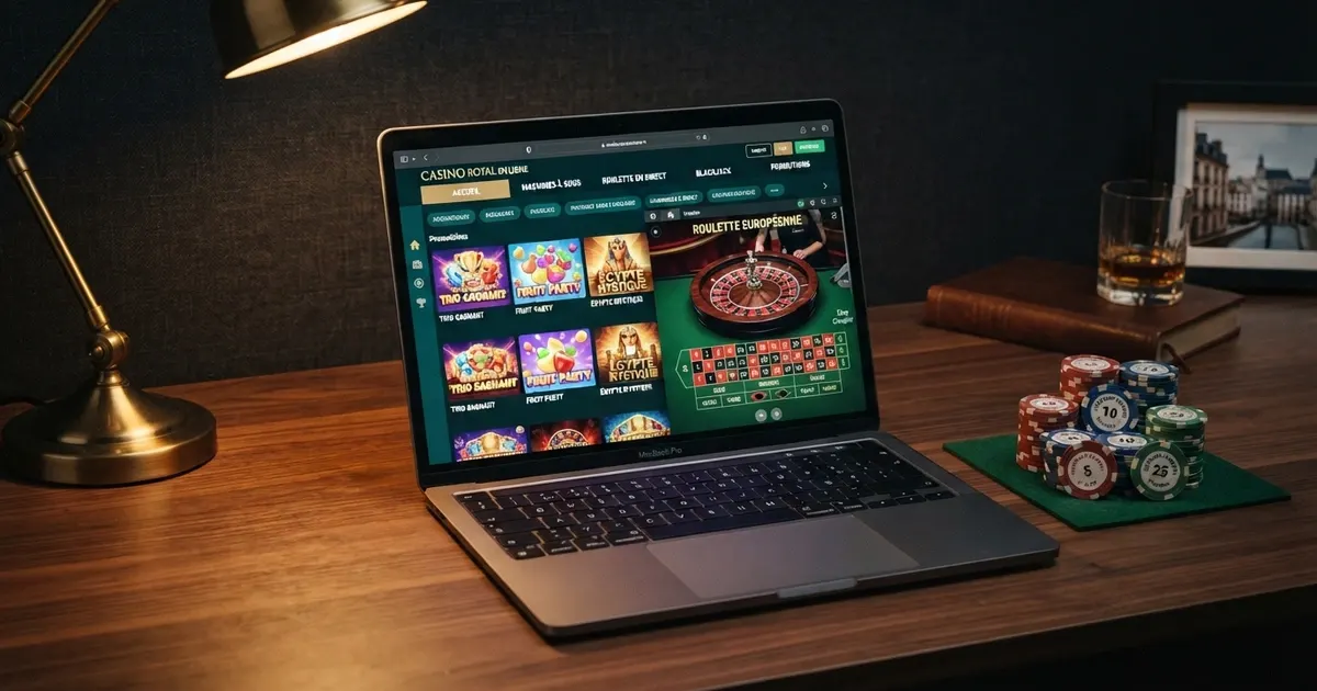 Un écran partagé entre une page de registre officiel de l'ANJ et l'interface d'un comparatif de casinos en ligne, symbolisant la tension entre régulation et offre accessible.