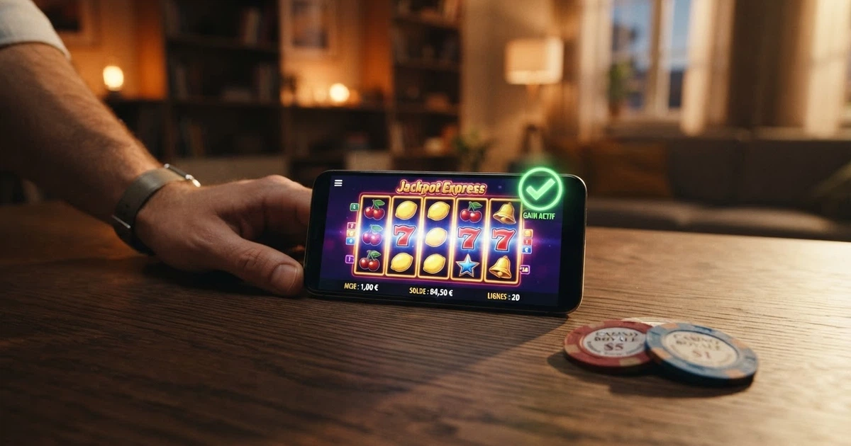 Comparaison de casinos en ligne sur un écran, licences et bonus visibles en surimpression