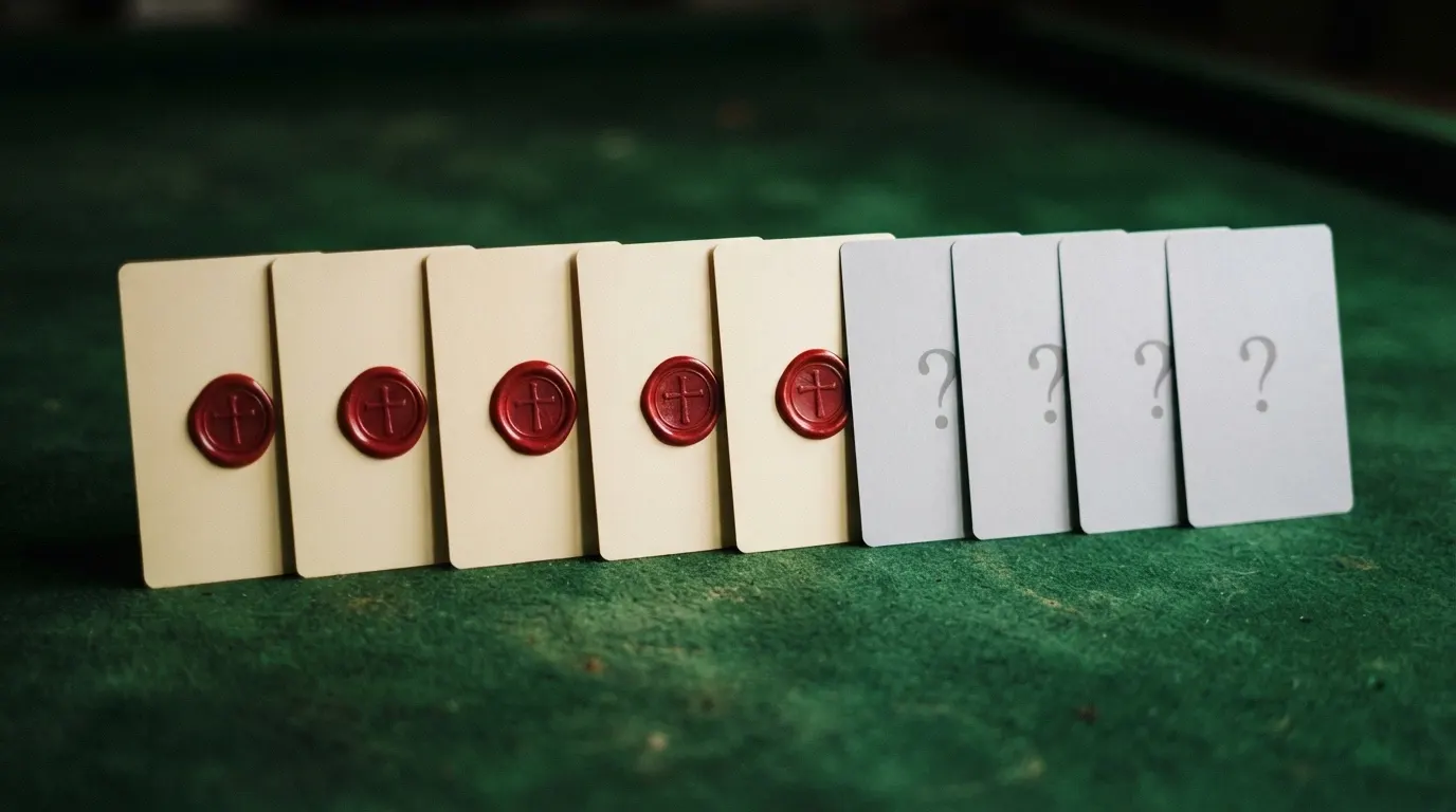 Rangée de cartes colorées représentant chacune un opérateur de casino, certaines portant un sceau « non agréé ANJ » et d'autres un point d'interrogation
