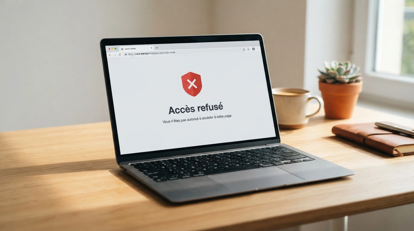 Interface d'un site de casino affichant un message de blocage et le logo de l'ANJ