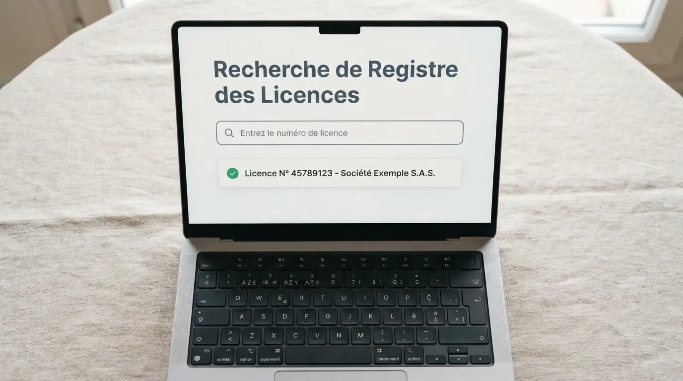 Capture d'écran du registre public de l'AGA montrant un résultat de recherche de licence